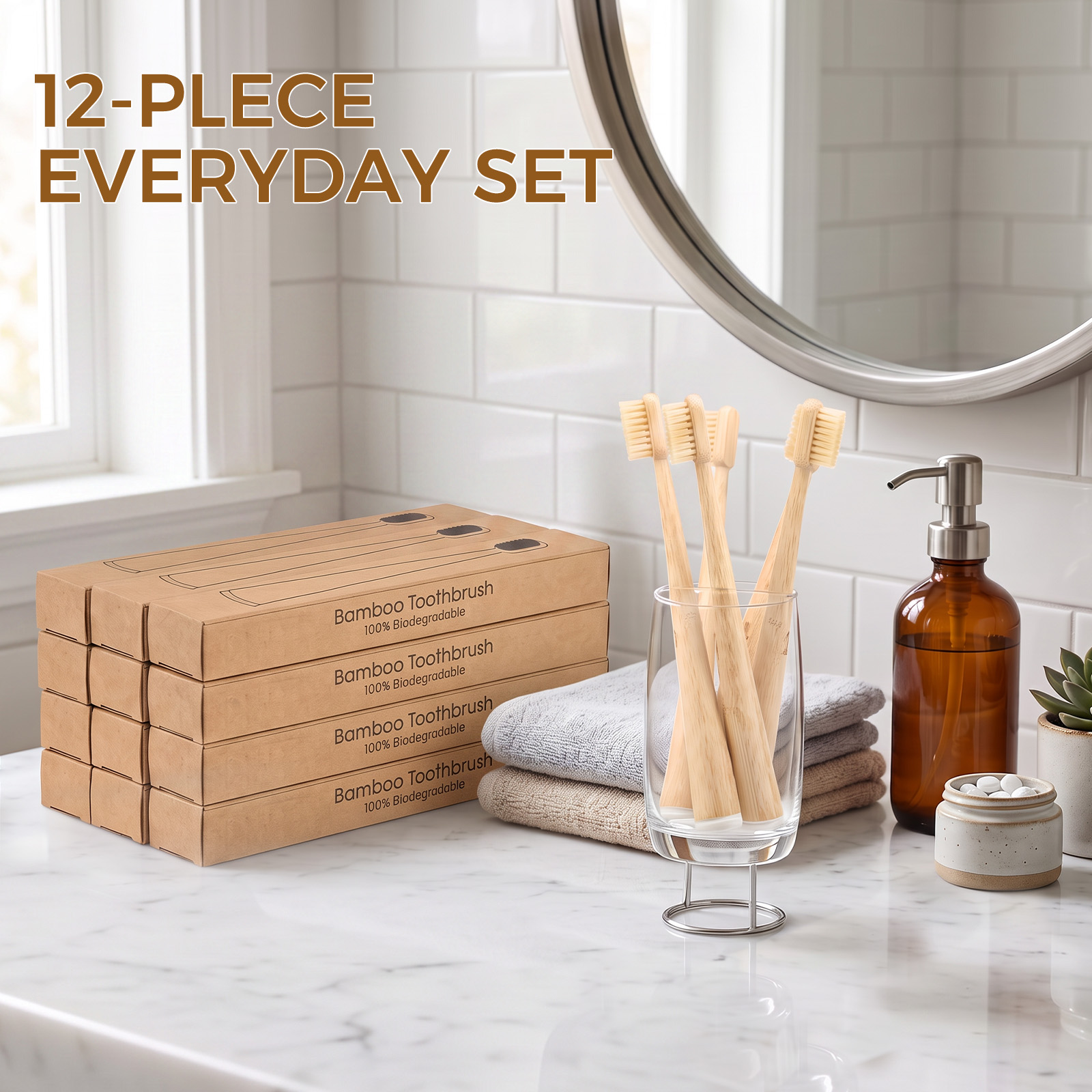 12개입 천연 대나무 칫솔 세트, 부드러운 돼지 털 칫 - Bamboo Toothbrush 리뷰 및 가격