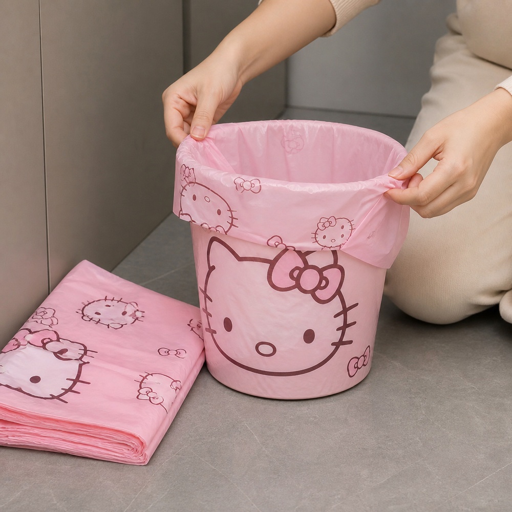 핑크색 만화 고양이 프린트 조끼형 쓰레기봉투 50개입  - Compost Bin 리뷰 및 가격