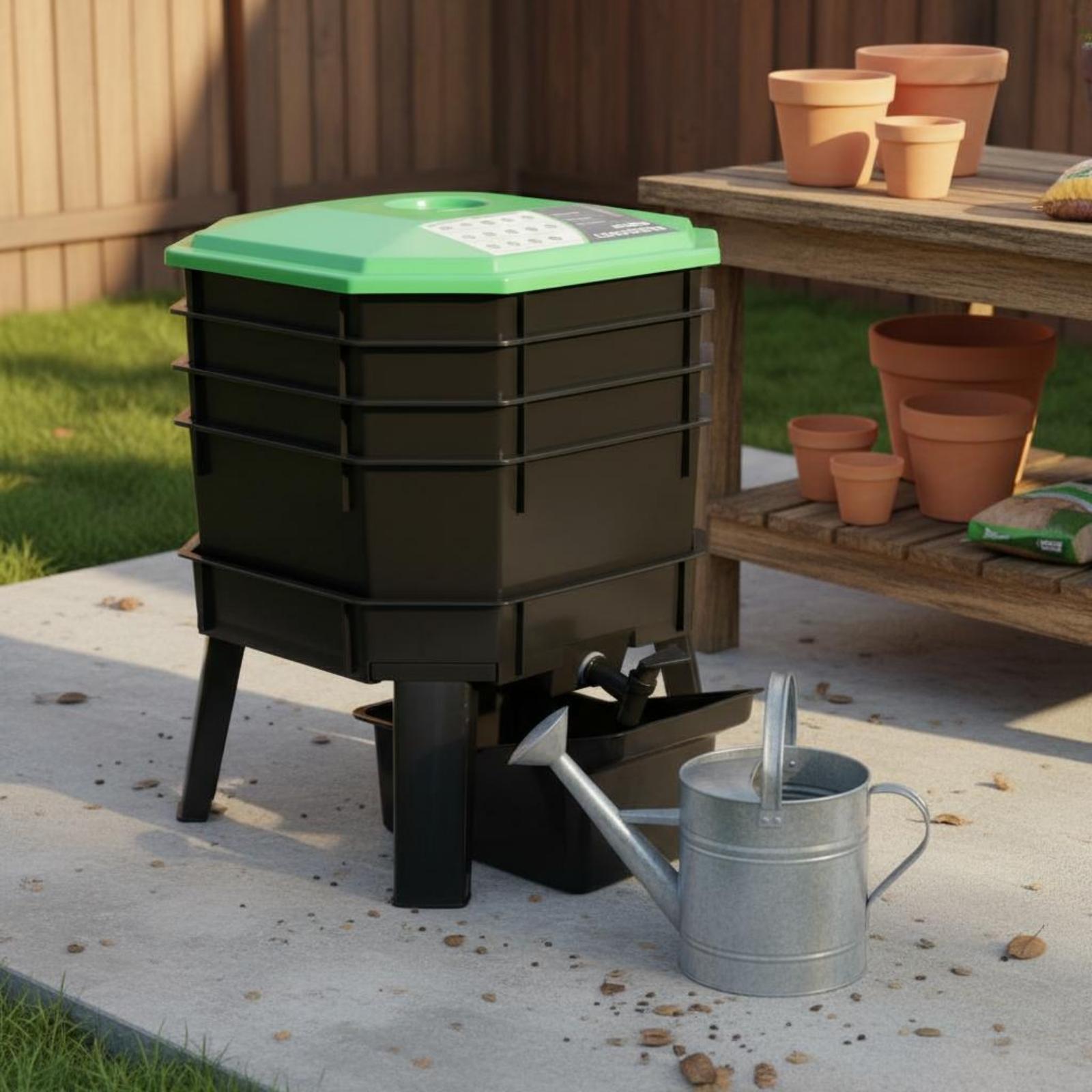 손쉬운 조작이 가능한 플라스틱 퇴비화 용기, 다층 웜팜 - Compost Bin 리뷰 및 가격