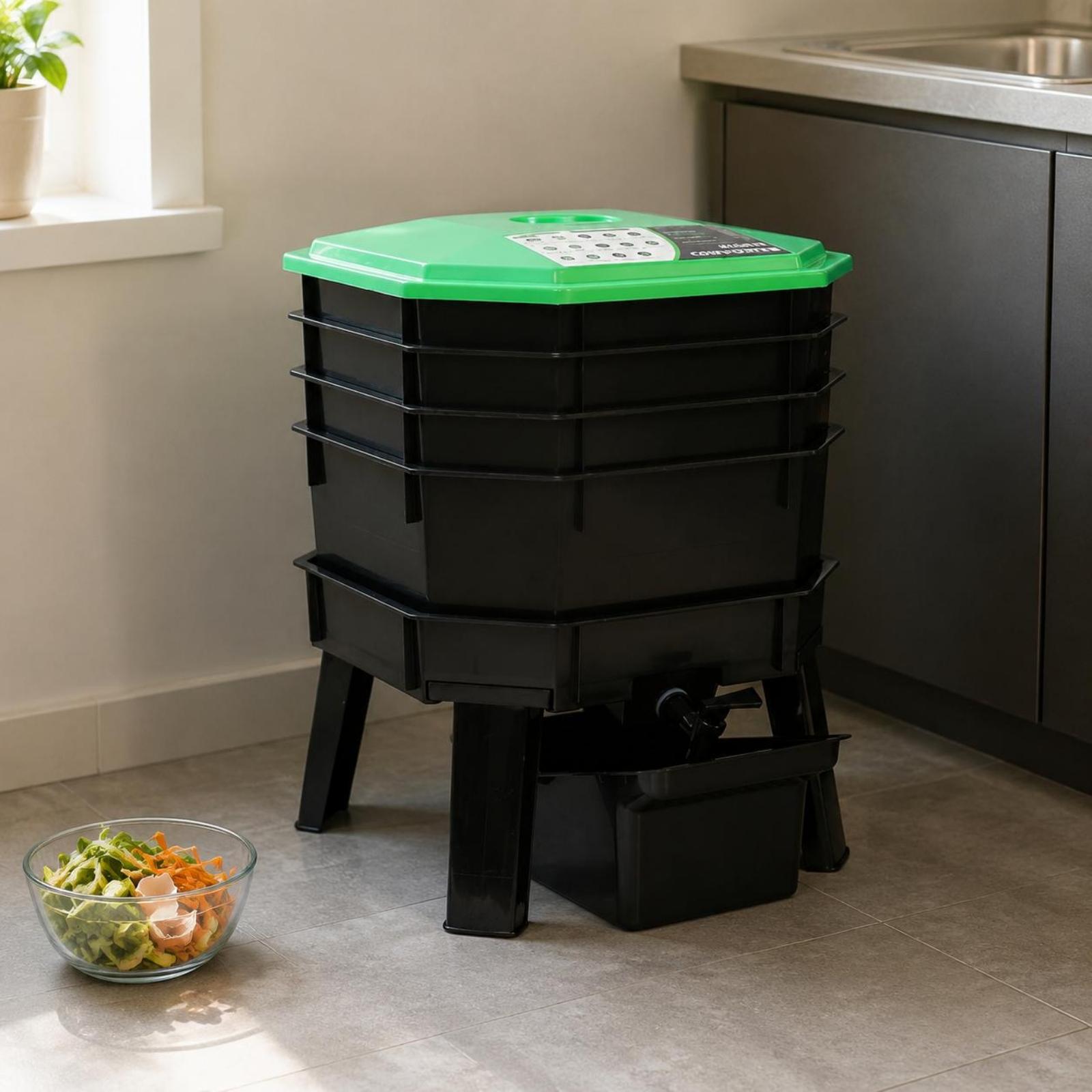손쉬운 조작이 가능한 플라스틱 퇴비화 용기, 다층 웜팜 - Compost Bin 리뷰 및 가격