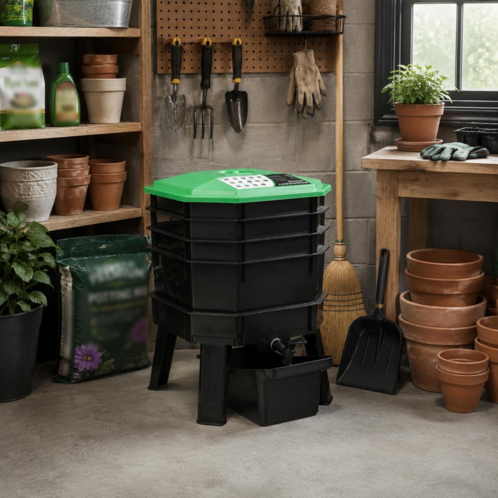 손쉬운 조작이 가능한 플라스틱 퇴비화 용기, 다층 웜팜 - Compost Bin 리뷰 및 가격
