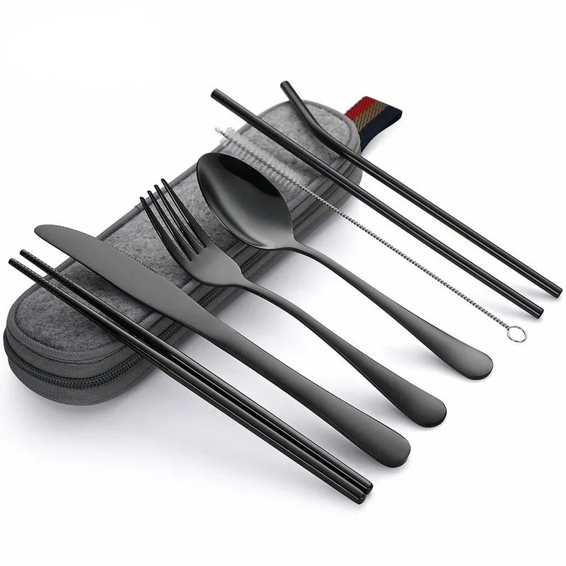 식기 재사용 가능한 여행 칼 세트 스테인레스 스틸 스푼 - Bamboo Cutlery 리뷰 및 가격