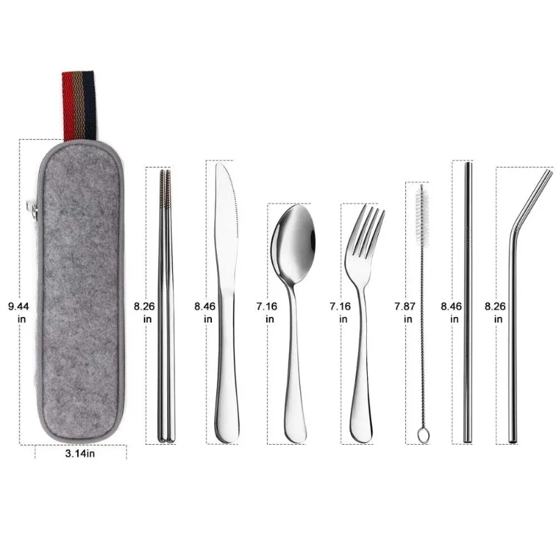 식기 재사용 가능한 여행 칼 세트 스테인레스 스틸 스푼 - Bamboo Cutlery 리뷰 및 가격